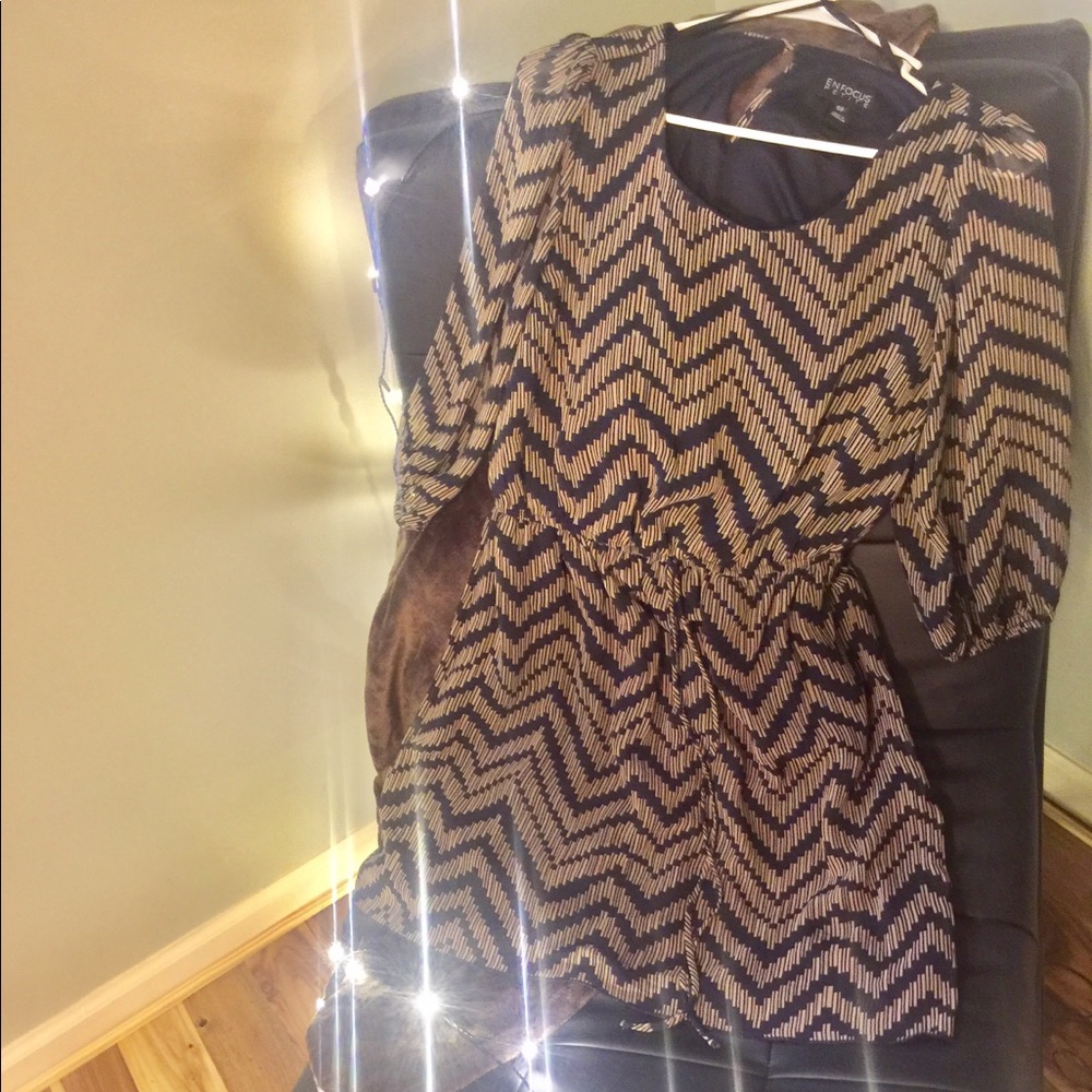 Sheer Navy Blue Dress Mid-Length *Enfocus Petite*